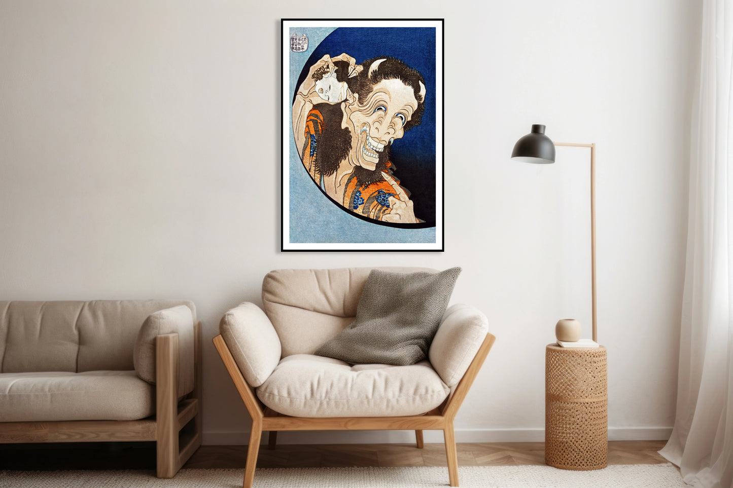Plakat  Laughing Demoness, Hokusai Japoński Vintage do Salonu