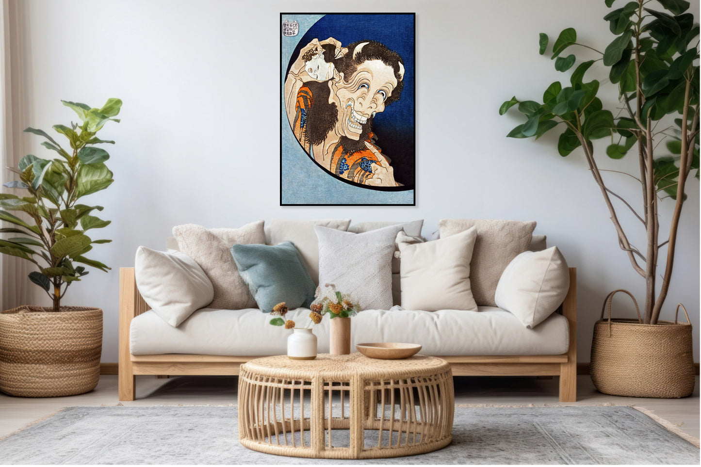 Plakat  Laughing Demoness, Hokusai Japoński Vintage do Salonu