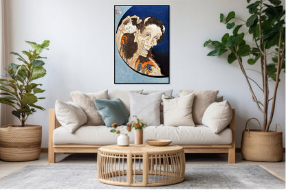Plakat  Laughing Demoness, Hokusai Japoński Vintage do Salonu