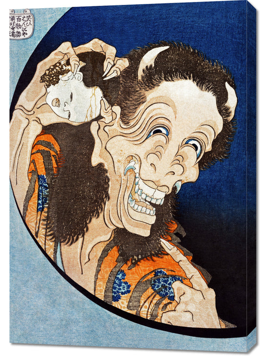 Obraz  Laughing Demoness, Hokusai Japoński Vintage do Salonu