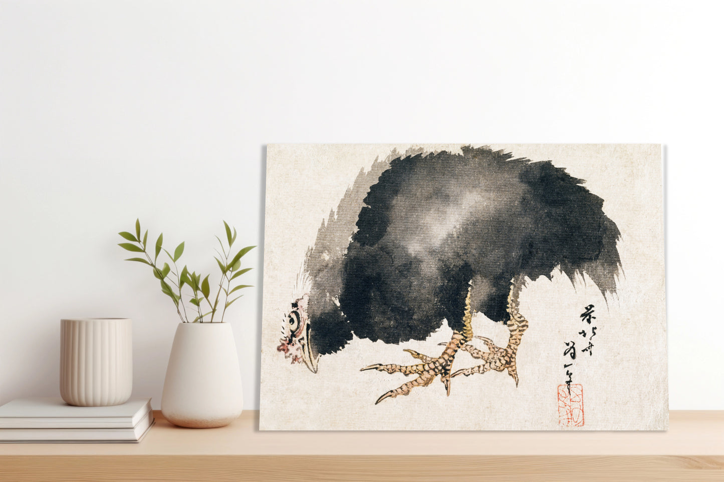 Obraz  Kogut, Hokusai Japoński Vintage do Salonu
