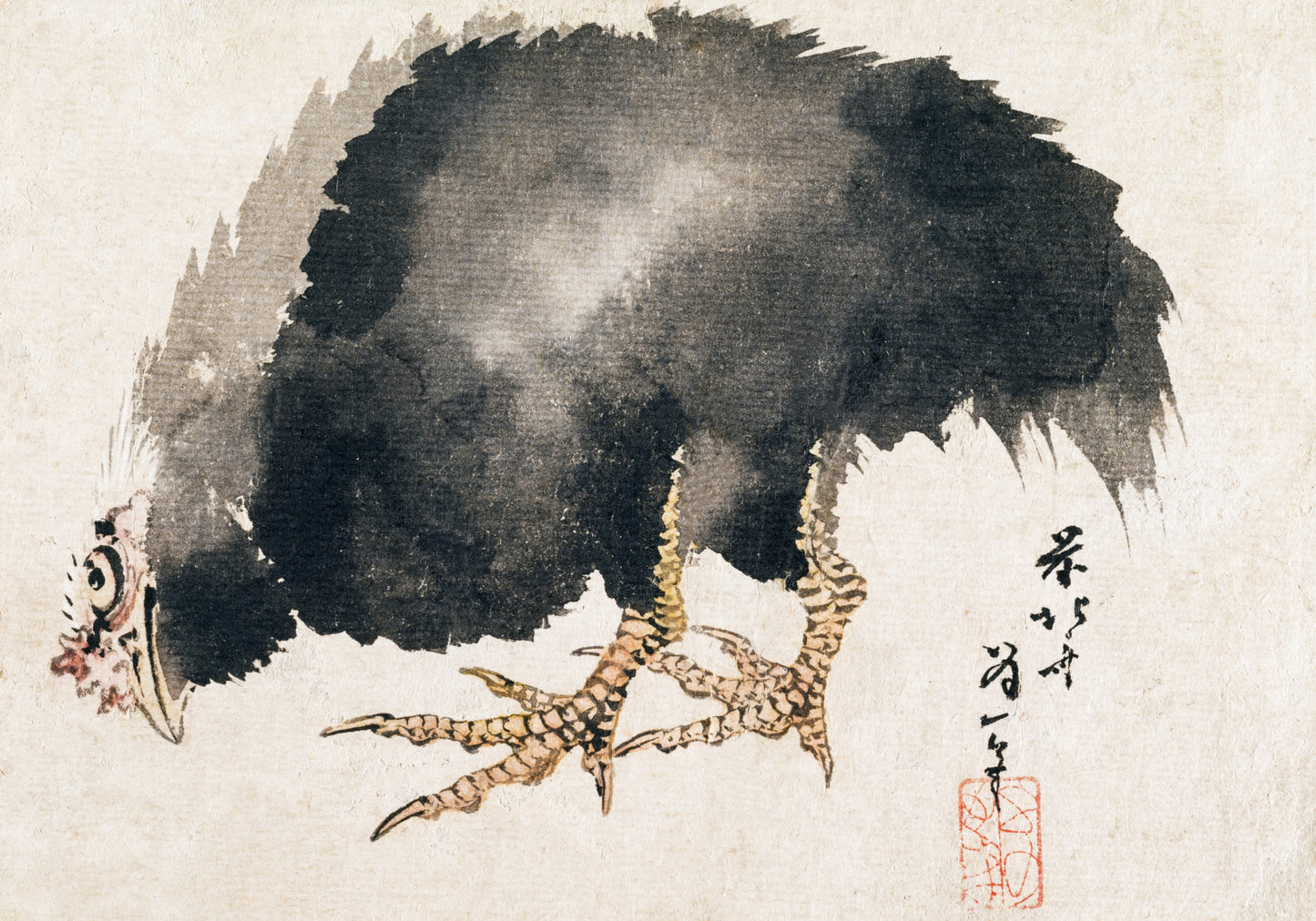 Plakat  Kogut, Hokusai Japoński Vintage do Salonu