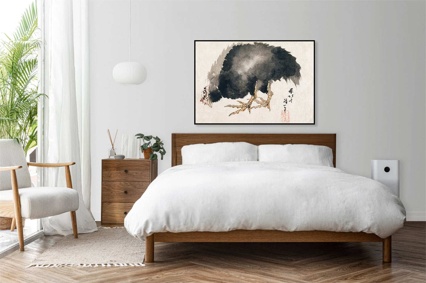 Plakat  Kogut, Hokusai Japoński Vintage do Salonu
