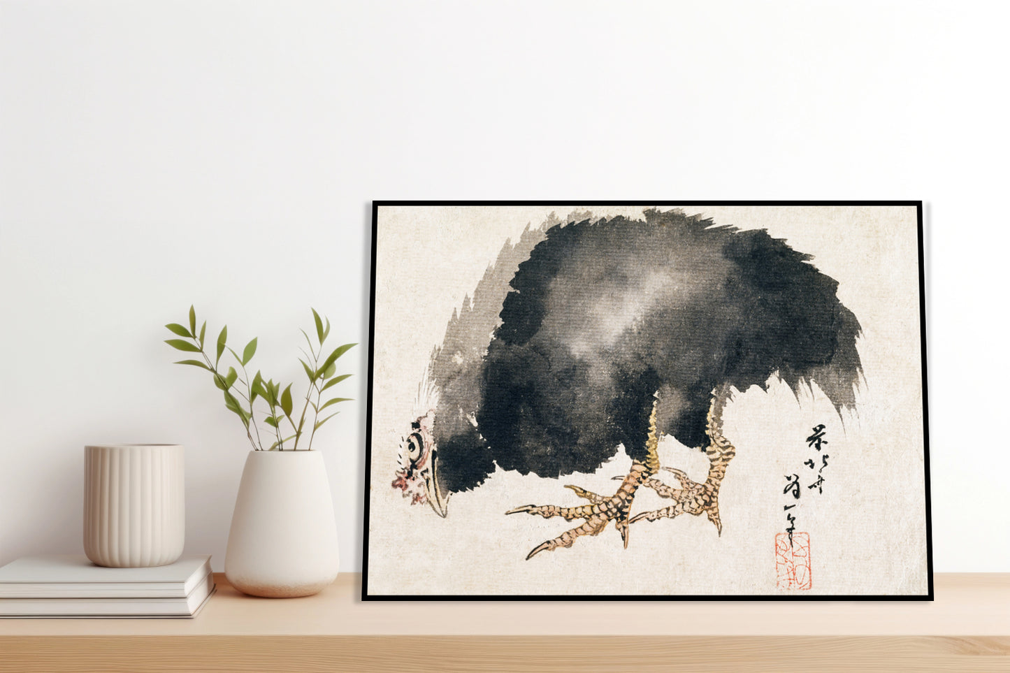Plakat  Kogut, Hokusai Japoński Vintage do Salonu