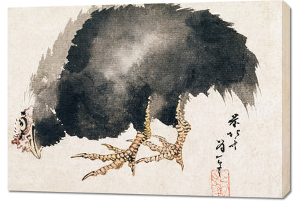 Obraz  Kogut, Hokusai Japoński Vintage do Salonu