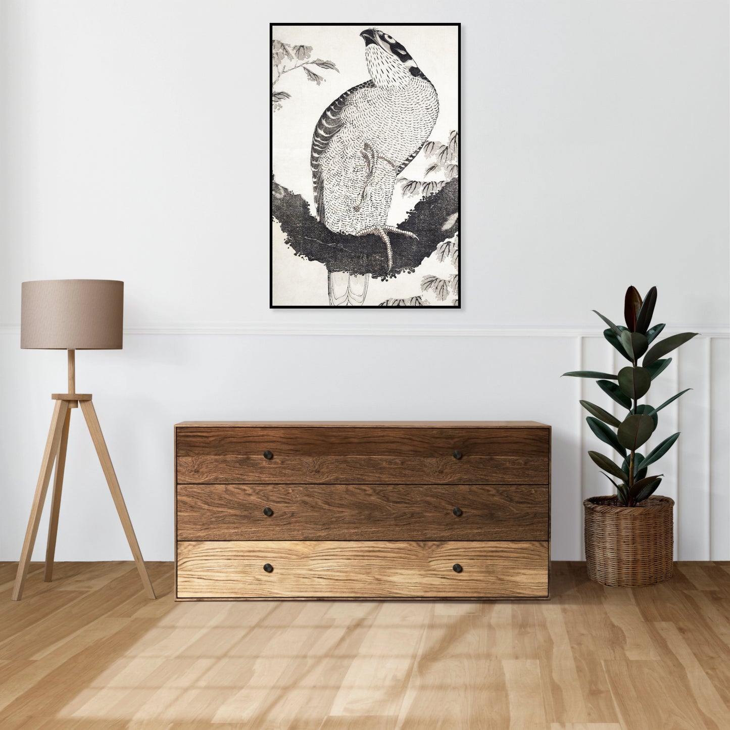 Plakat  Bird, Hokusai Japoński Vintage do Salonu