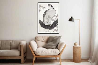 Plakat  Bird, Hokusai Japoński Vintage do Salonu