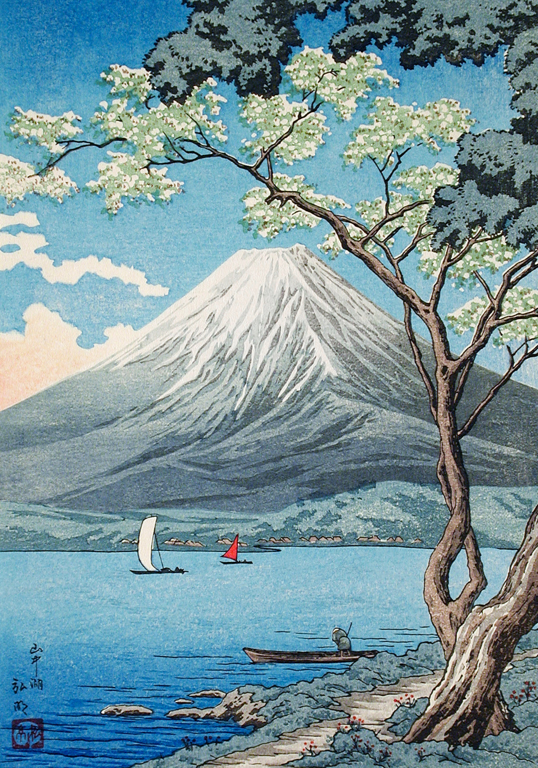Plakat  Mount Fuji from Lake Yamanaka, Takahashi Japoński Vintage