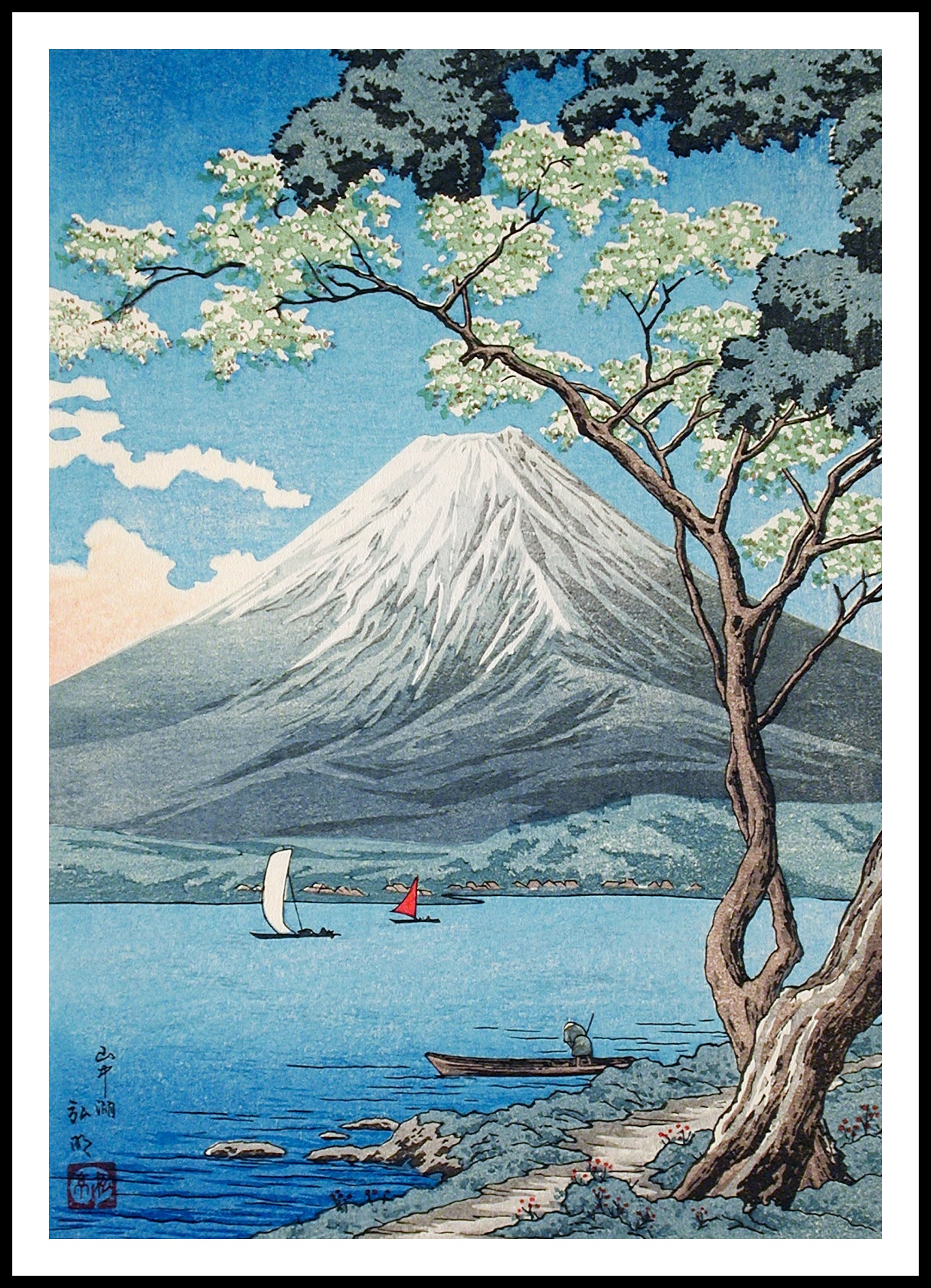 Plakat  Mount Fuji from Lake Yamanaka, Takahashi Japoński Vintage