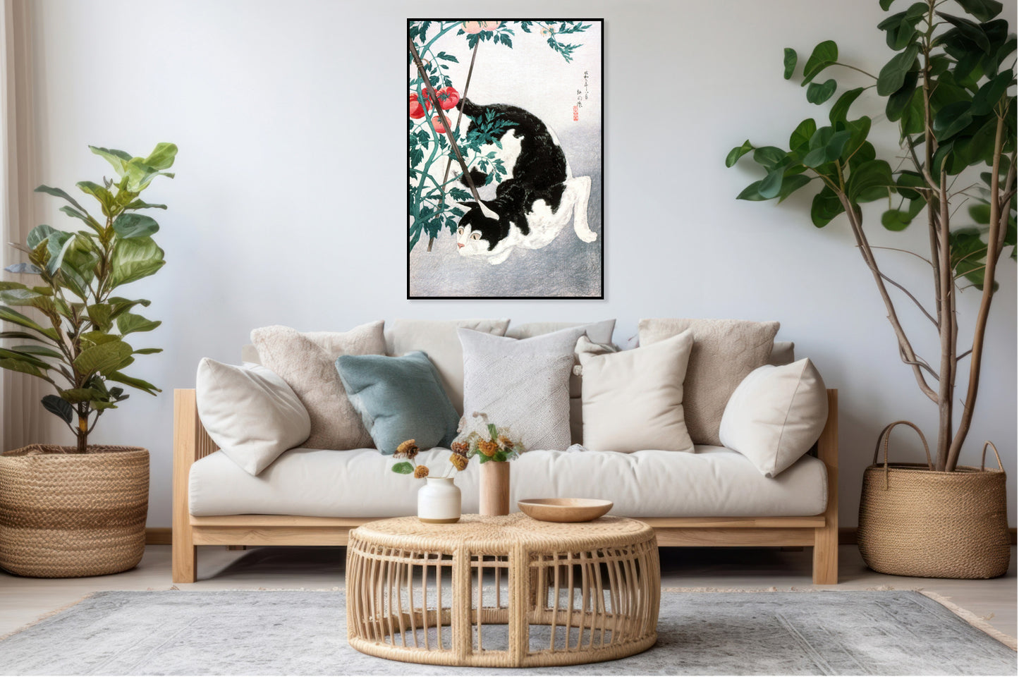 Plakat  Cat with Tomato Plant, Takahashi Japoński Vintage do Salonu