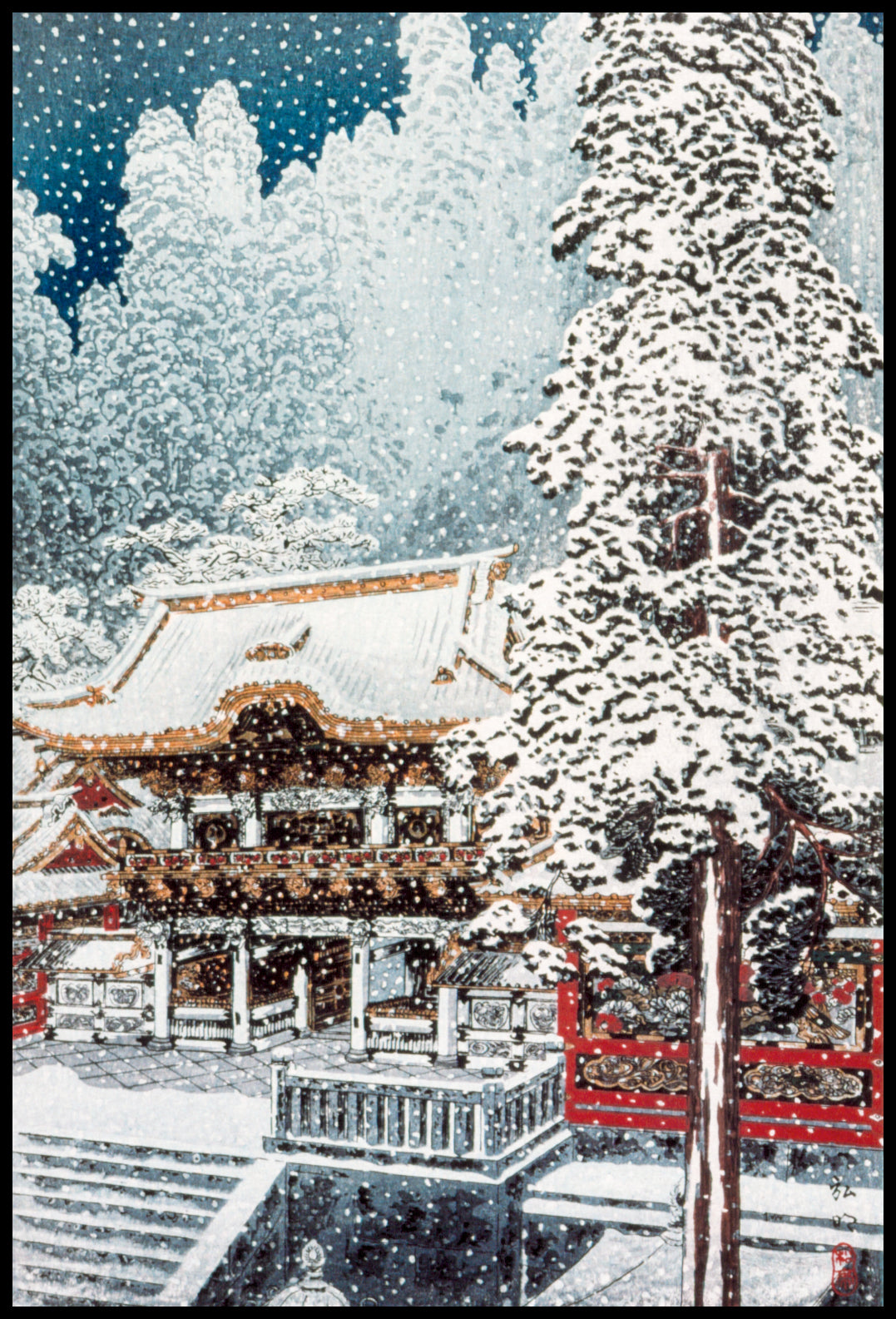 Plakat  The Yōmei Gate at Nikkō, Takahashi Japoński Vintage