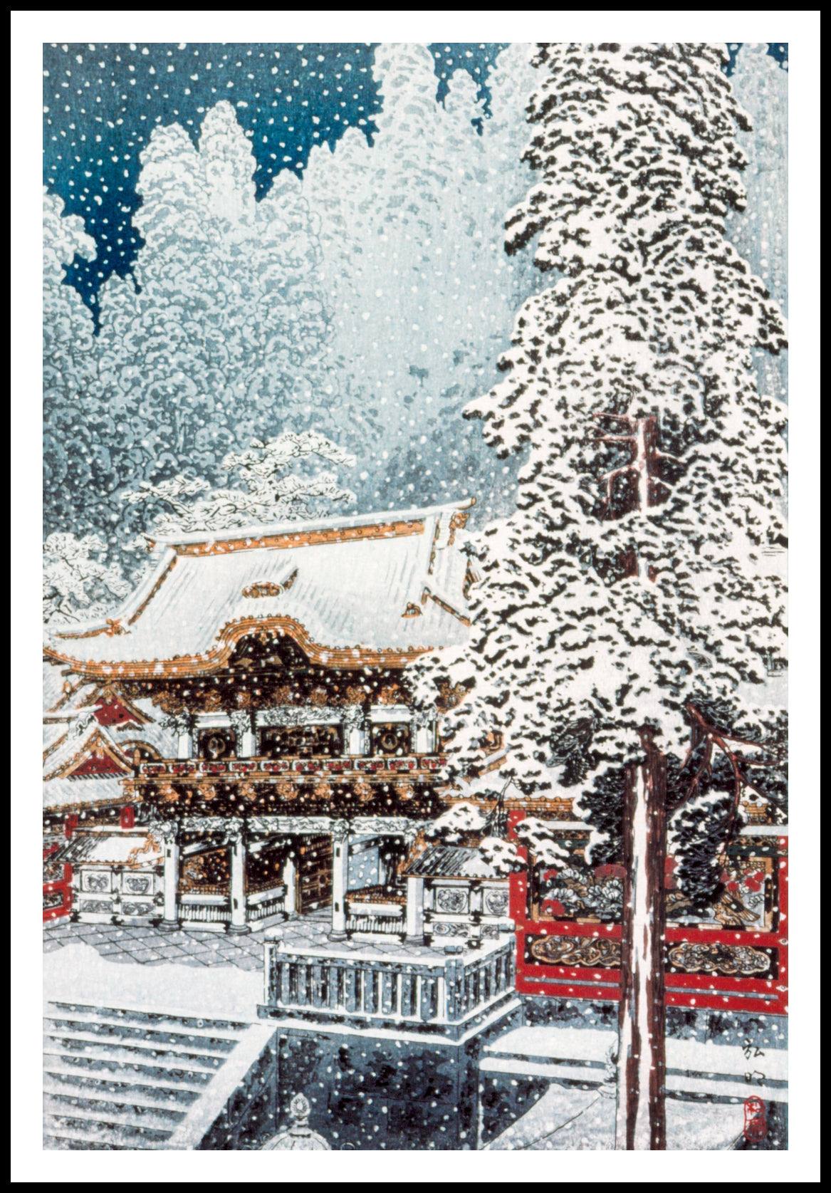Plakat  The Yōmei Gate at Nikkō, Takahashi Japoński Vintage