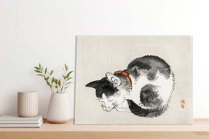 Obraz  Sleeping Cat, Bairei Japoński Vintage do Salonu