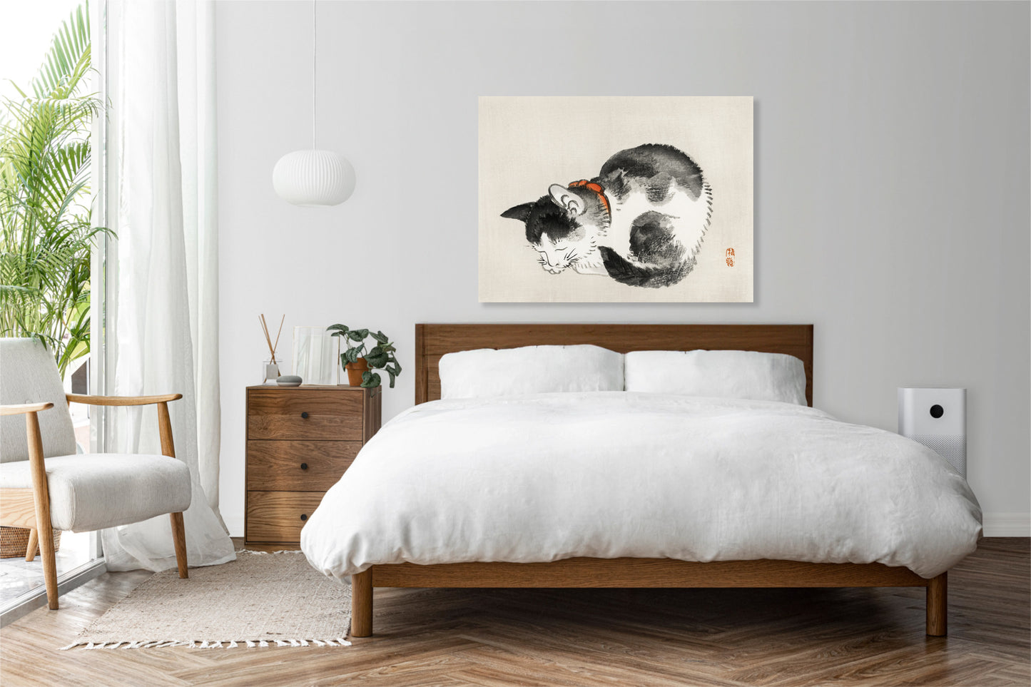 Obraz  Sleeping Cat, Bairei Japoński Vintage do Salonu