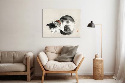 Obraz  Sleeping Cat, Bairei Japoński Vintage do Salonu