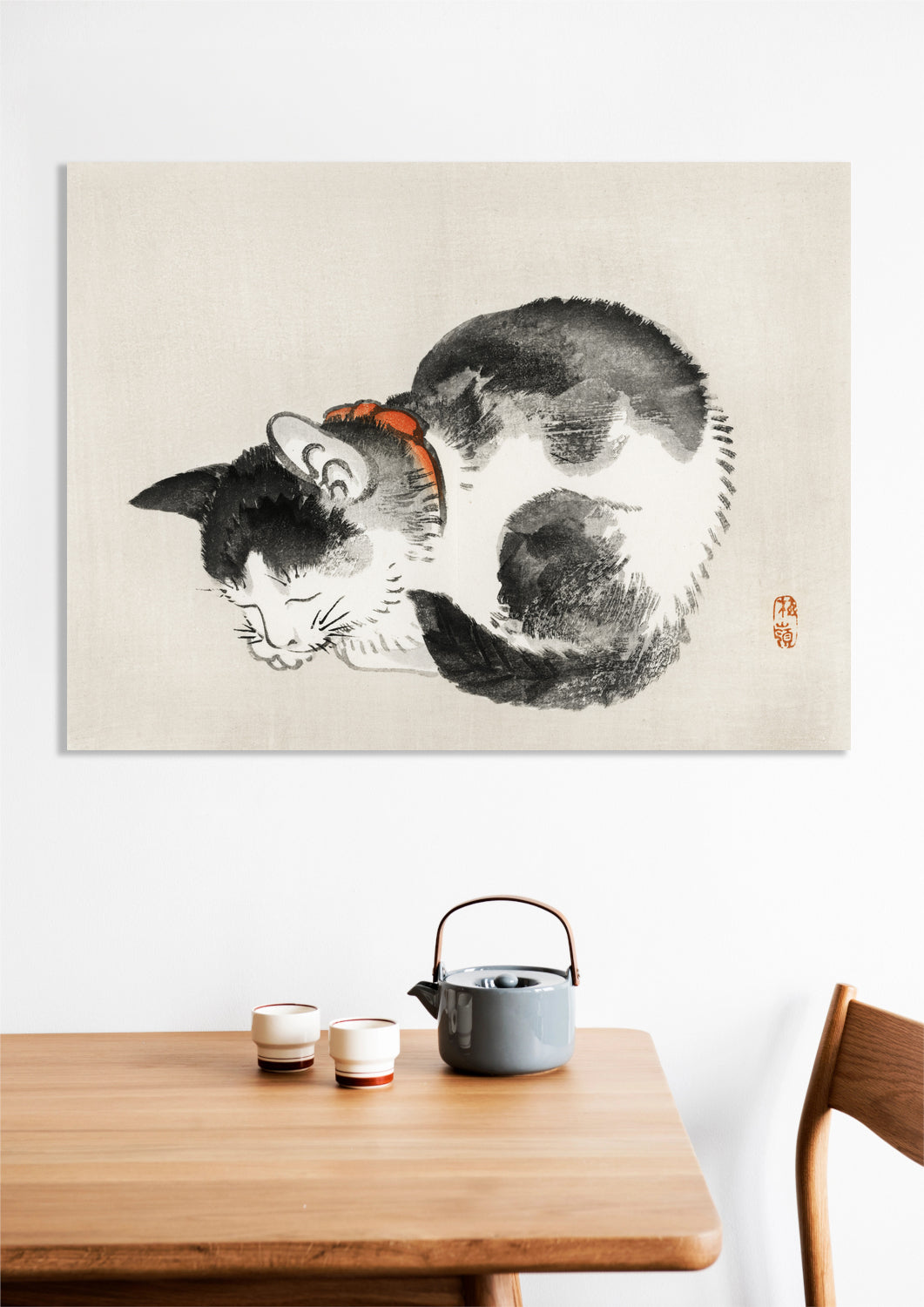 Obraz  Sleeping Cat, Bairei Japoński Vintage do Salonu