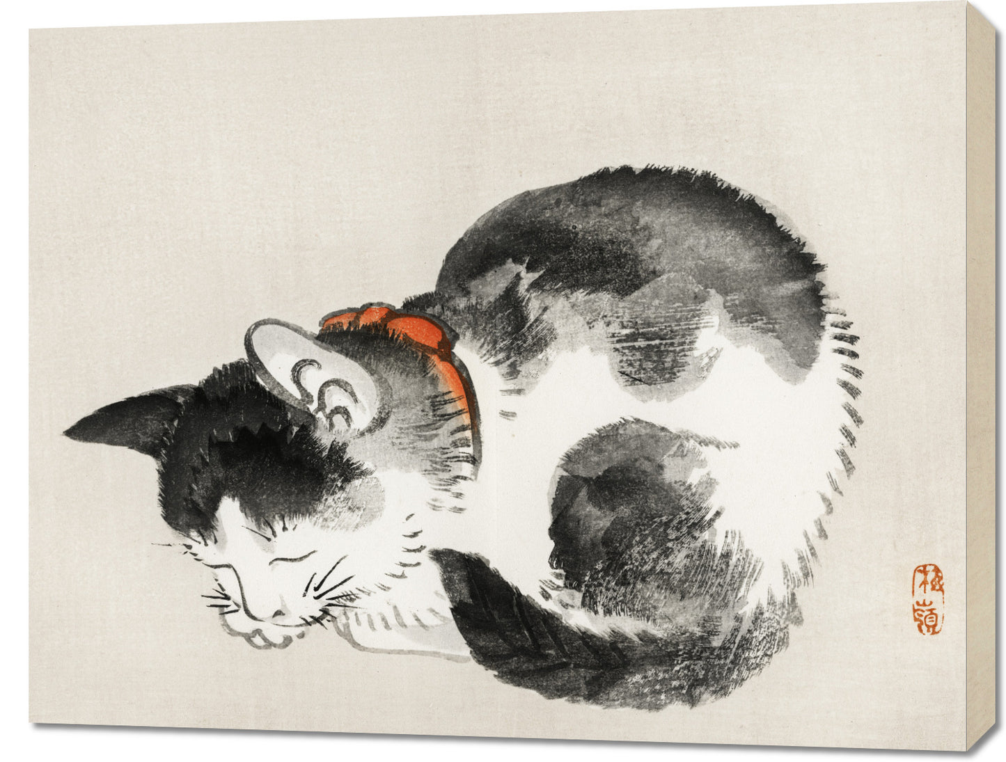 Obraz  Sleeping Cat, Bairei Japoński Vintage do Salonu