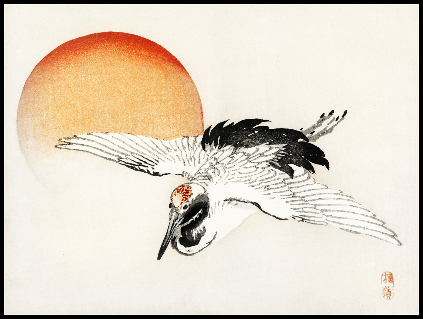 Plakat  Flying Crane, Kōno Bairei Japoński Vintage do Salonu
