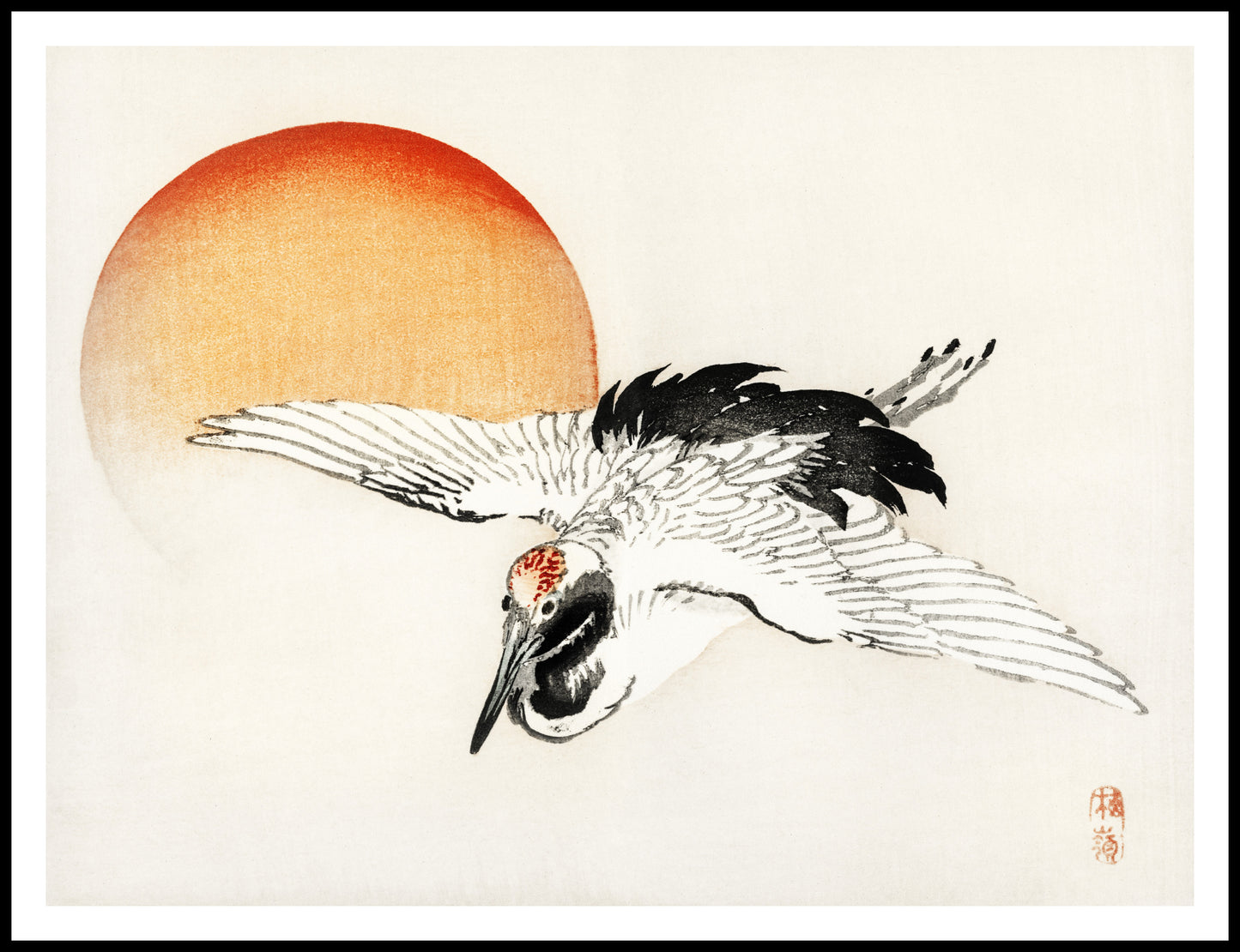 Plakat  Flying Crane, Kōno Bairei Japoński Vintage do Salonu