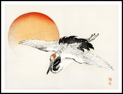 Plakat  Flying Crane, Kōno Bairei Japoński Vintage do Salonu