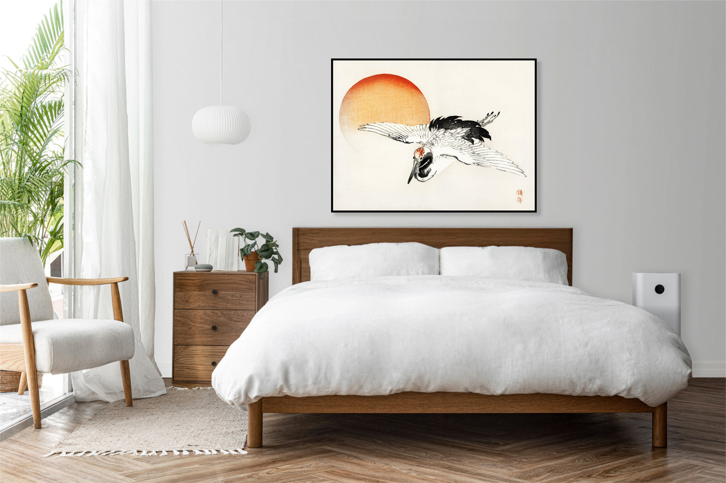 Plakat  Flying Crane, Kōno Bairei Japoński Vintage do Salonu