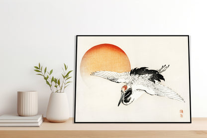 Plakat  Flying Crane, Kōno Bairei Japoński Vintage do Salonu
