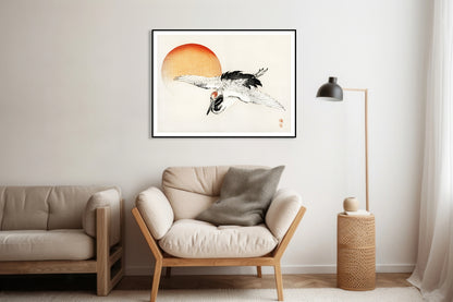 Plakat  Flying Crane, Kōno Bairei Japoński Vintage do Salonu