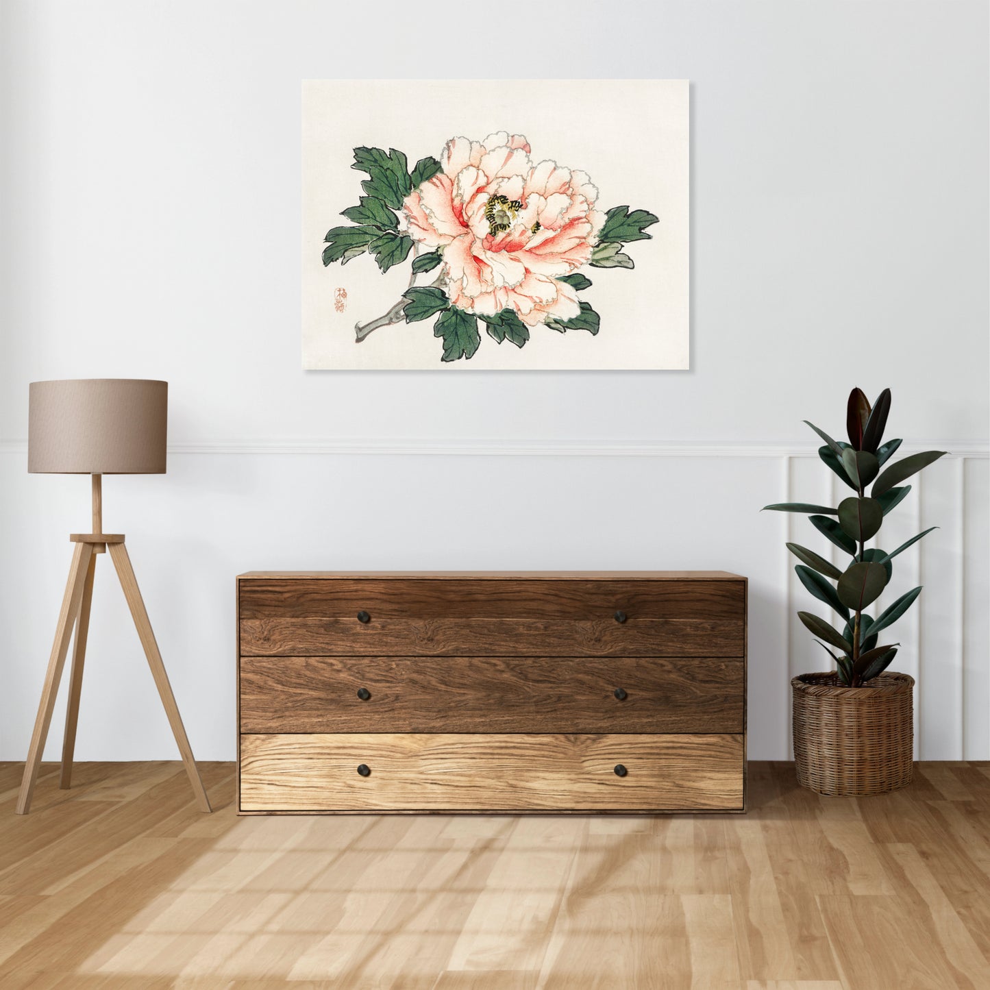 Obraz  Pink Rose,  Kōno Bairei Japoński Vintage do Salonu