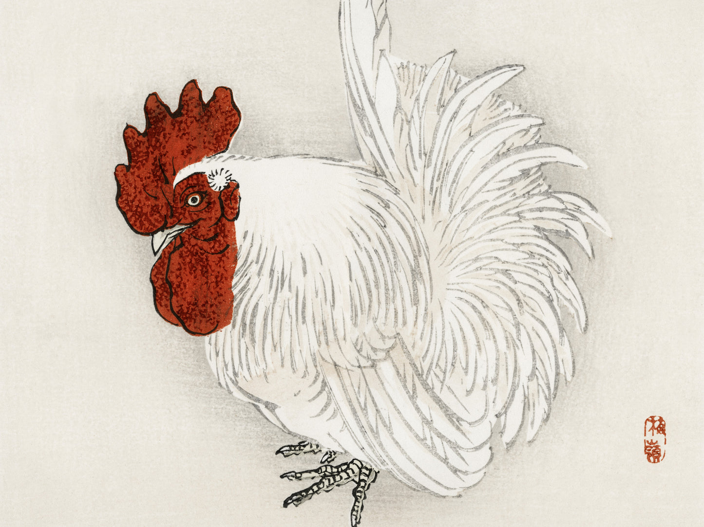 Plakat  Japanese Bantam,  Kōno Bairei  Vintage do Salonu