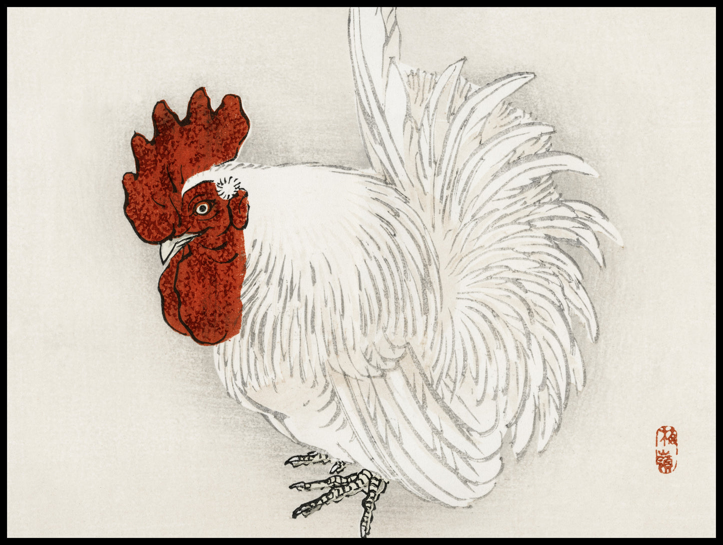 Plakat  Japanese Bantam,  Kōno Bairei  Vintage do Salonu