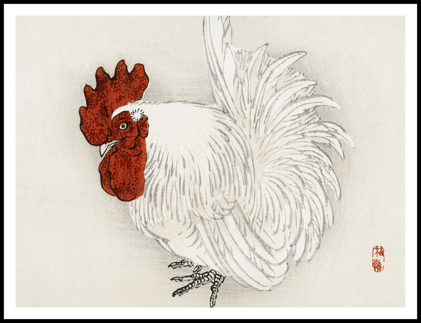 Plakat  Japanese Bantam,  Kōno Bairei  Vintage do Salonu