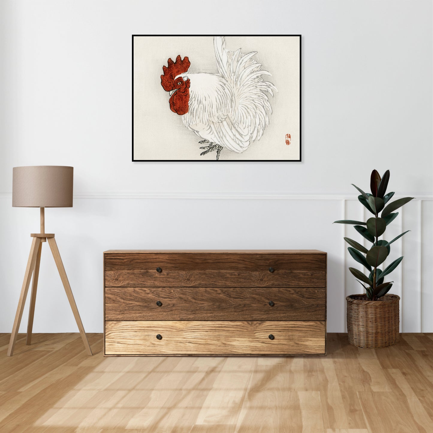 Plakat  Japanese Bantam,  Kōno Bairei  Vintage do Salonu