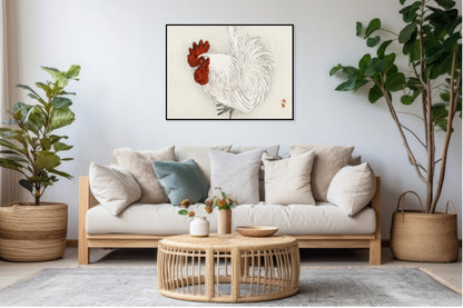 Plakat  Japanese Bantam,  Kōno Bairei  Vintage do Salonu