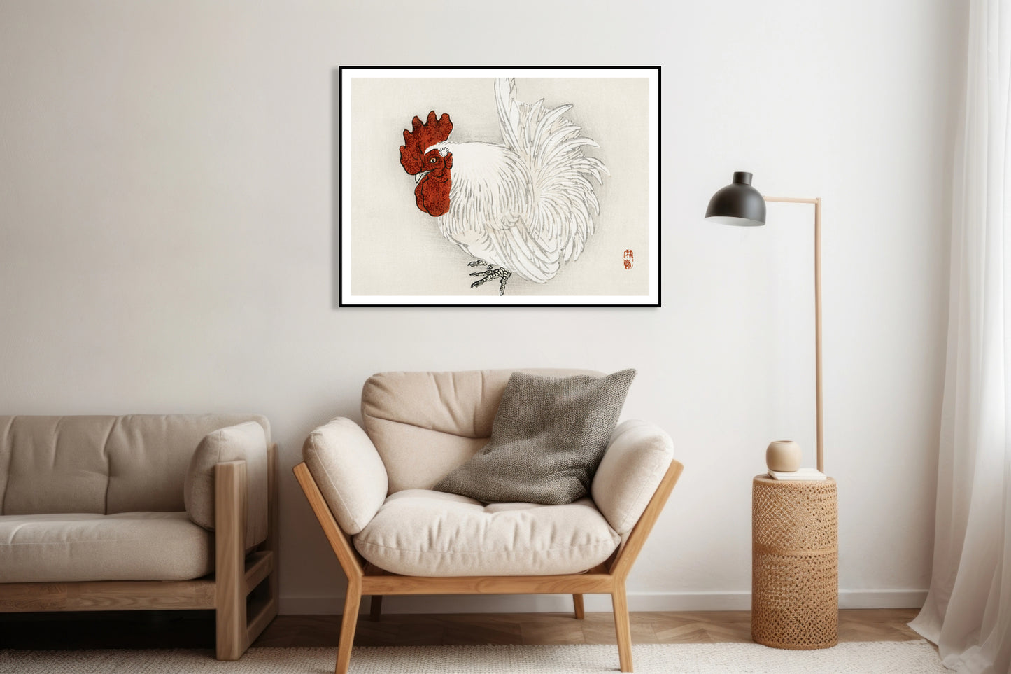 Plakat  Japanese Bantam,  Kōno Bairei  Vintage do Salonu