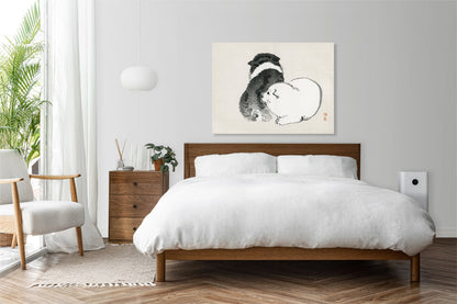 Obraz  Black and White Puppies, Kōno Bairei Vintage do Salonu