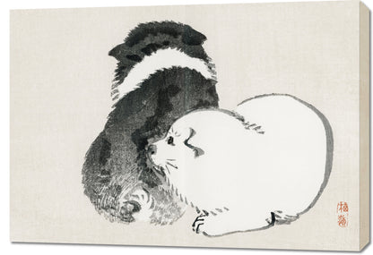 Obraz  Black and White Puppies, Kōno Bairei Vintage do Salonu