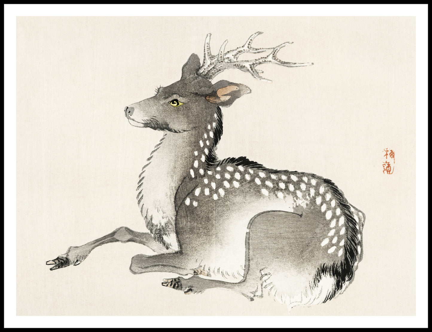 Plakat  Elk, Kōno Bairei Japoński Vintage do Salonu