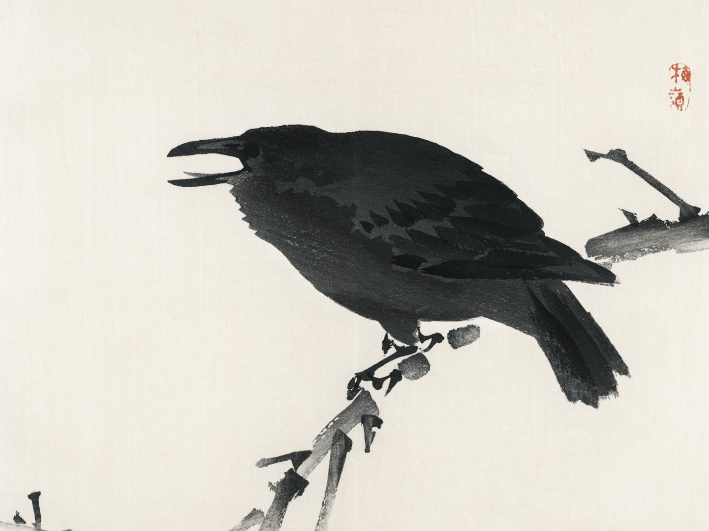 Plakat  Crow, Kōno Bairei Japoński Vintage do Salonu