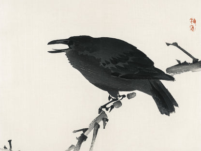 Plakat  Crow, Kōno Bairei Japoński Vintage do Salonu