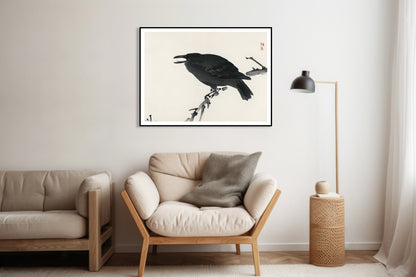 Plakat  Crow, Kōno Bairei Japoński Vintage do Salonu