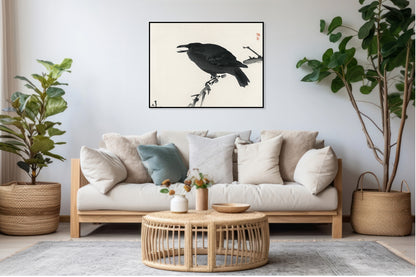 Plakat  Crow, Kōno Bairei Japoński Vintage do Salonu