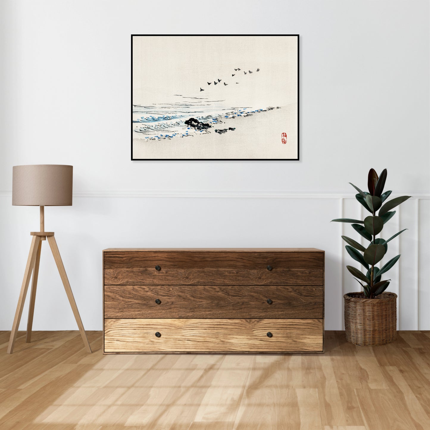 Plakat  Beach Scenery, Kōno Bairei Japoński Vintage do Salonu