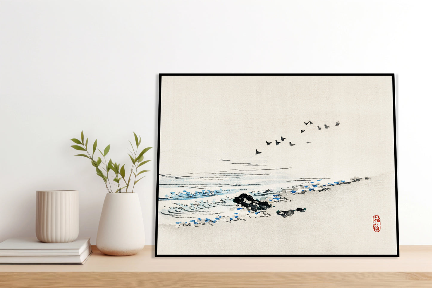 Plakat  Beach Scenery, Kōno Bairei Japoński Vintage do Salonu