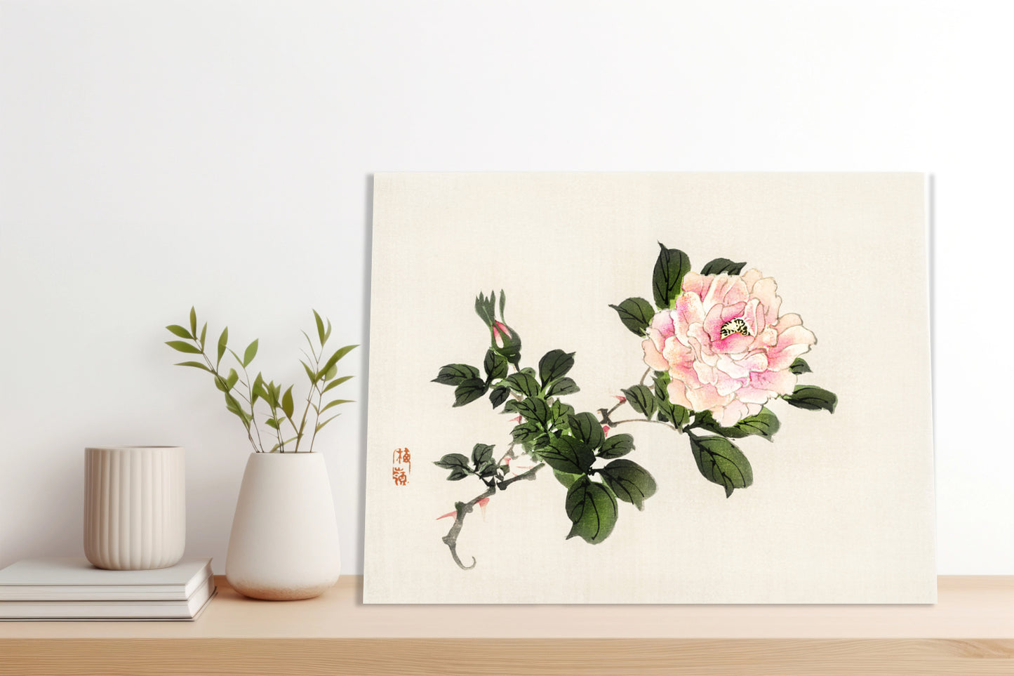 Obraz  Pink Rose 2, Kōno Bairei Japoński Vintage do Salonu
