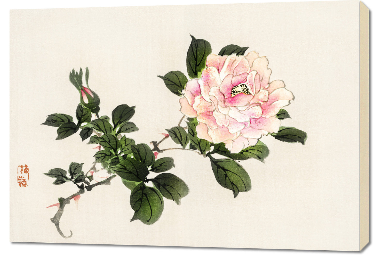 Obraz  Pink Rose 2, Kōno Bairei Japoński Vintage do Salonu