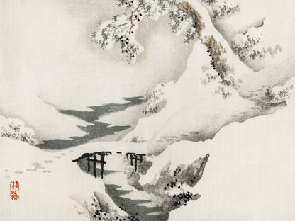 Plakat  Snowscape,  Kōno Bairei Japoński Vintage do Salonu