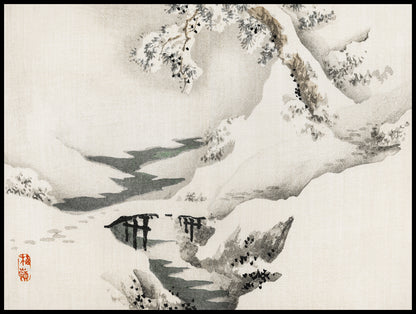 Plakat  Snowscape,  Kōno Bairei Japoński Vintage do Salonu