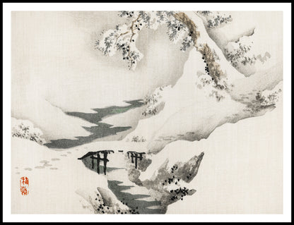 Plakat  Snowscape,  Kōno Bairei Japoński Vintage do Salonu