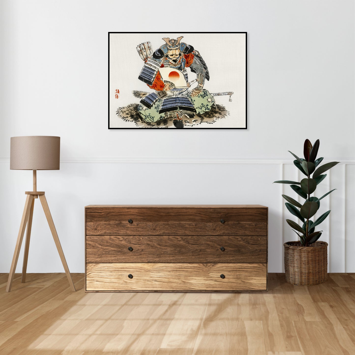 Plakat  Samurai, Kōno Bairei Japoński Vintage do Salonu