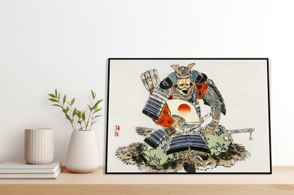 Plakat  Samurai, Kōno Bairei Japoński Vintage do Salonu